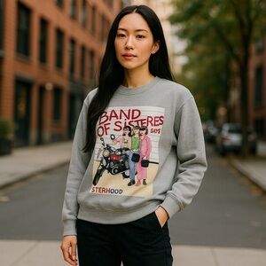 Zadig & Voltaire Band of Sisters Graphic Sweatshirt RARE HTF ~ size Small